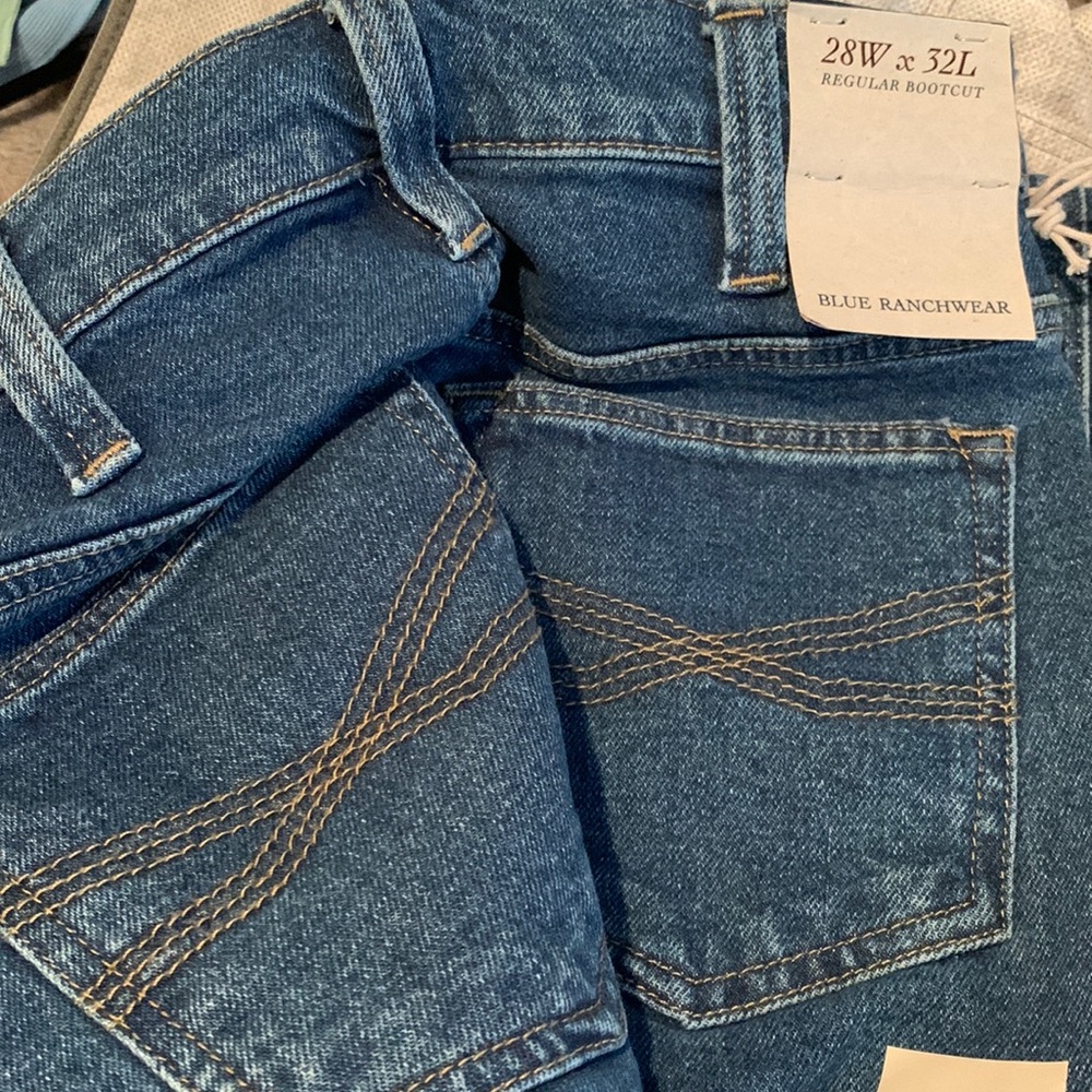 Blue ranch wear mens bootcut jeans